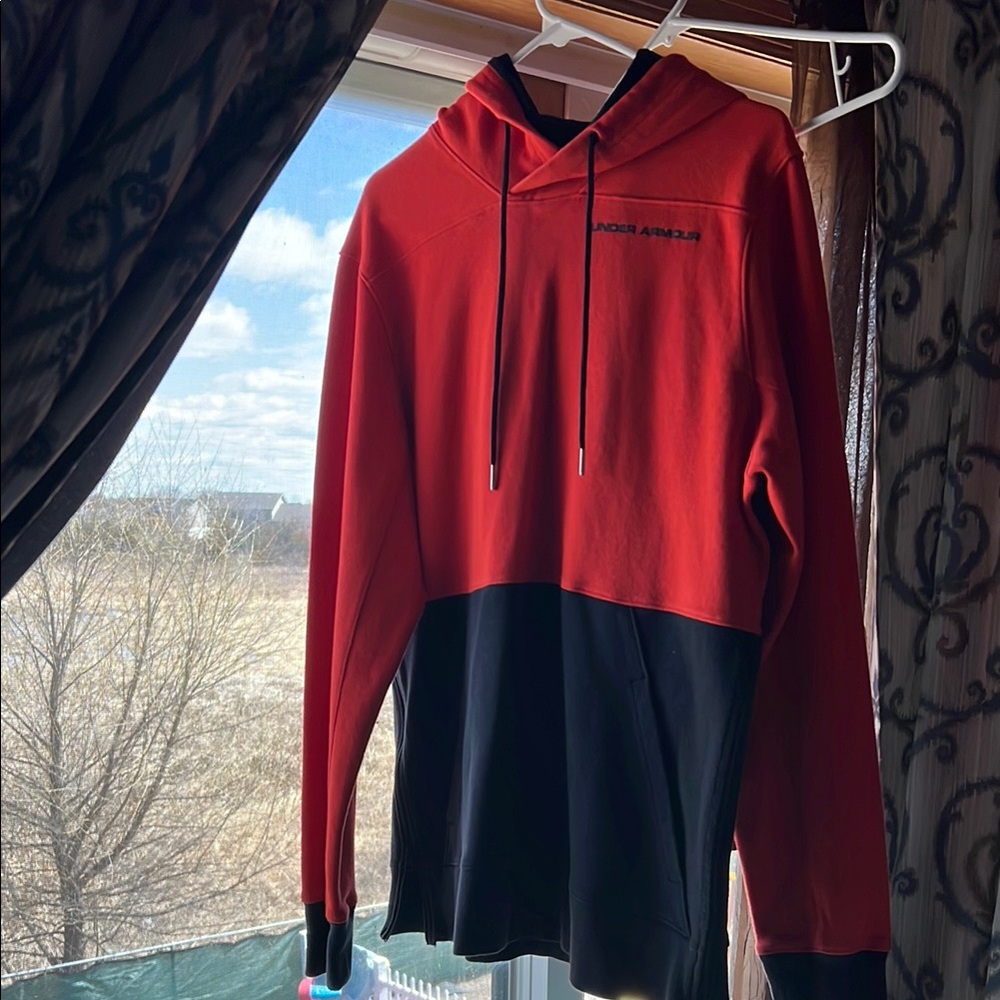 Under Armour Red and Black Hoodie Mens Large